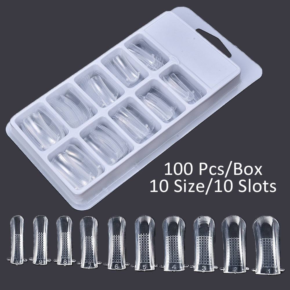 100pcs Professional Nails Long Instantly Upgrade Your Look With Long Transparent Clear Fake Nail For Home DIY Nail Salon Nail Extension
