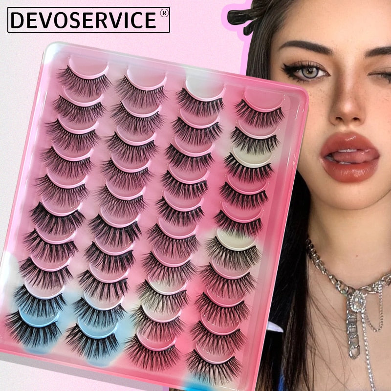 20Pairs 3D Mink Lashes Fluffy Soft Natural Reusable Eyelash Thick, Lightweight, Comfortable, Natural Look And Shape