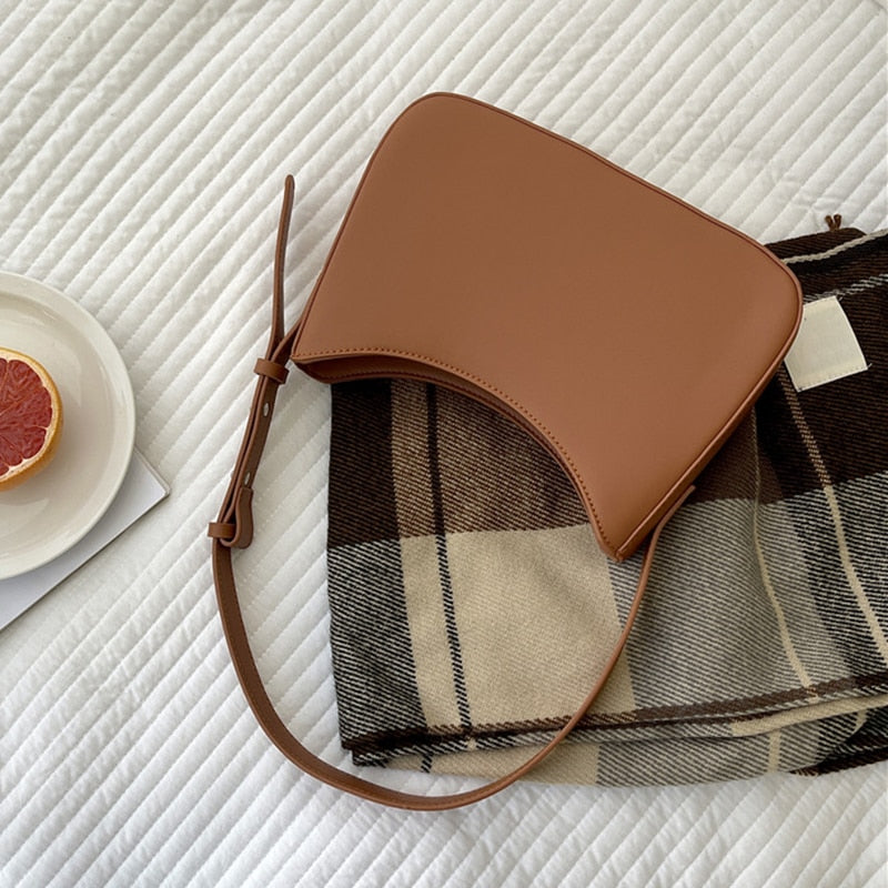 Bags Leather Zipper Underarm Bag Ladies