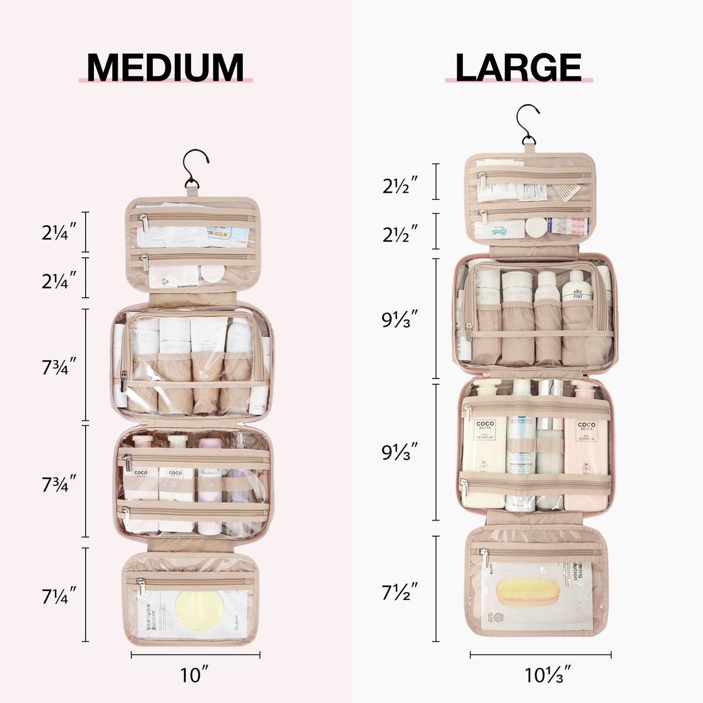 BAGSMART waterproof Travel Makeup Organizer Toiletry Bags Cosmetics|Jewellery|Makeup organiser for travel