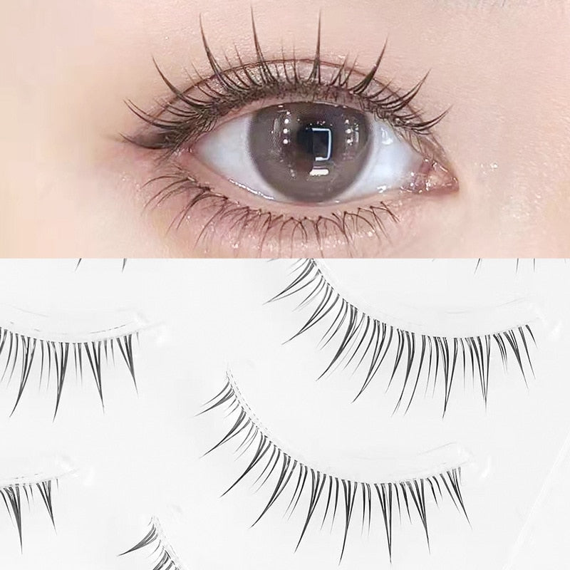 New Transparent Manga Eyelashes A-Type Fishtail False Eyelashes Extension Japanese Nude Makeup Lashes Wispy