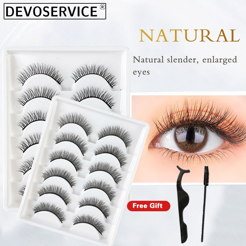 6 Pairs 3D Natural Mink Lashes for naturally enlarged lashes