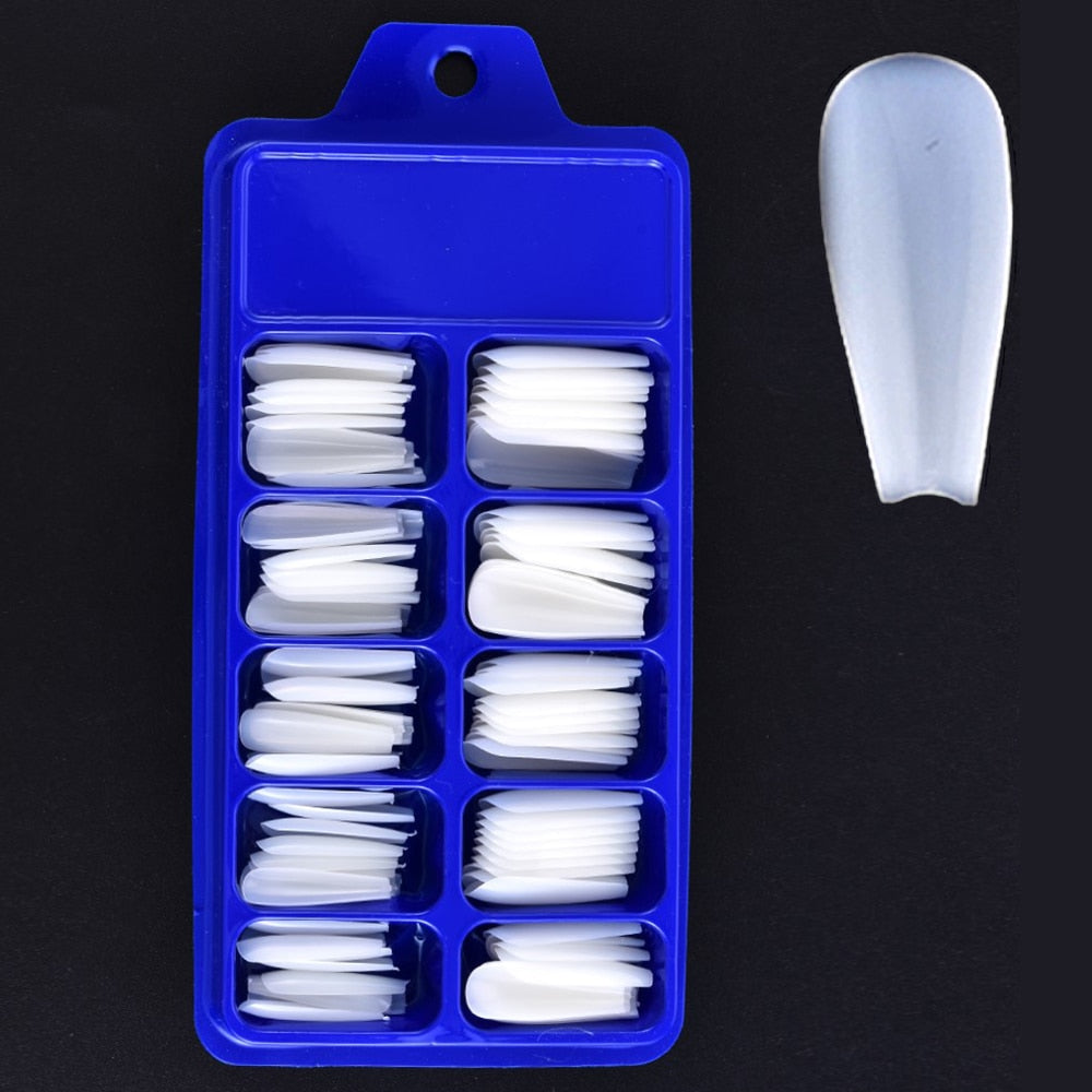100pcs Professional Nails Long Instantly Upgrade Your Look With Long Transparent Clear Fake Nail For Home DIY Nail Salon Nail Extension