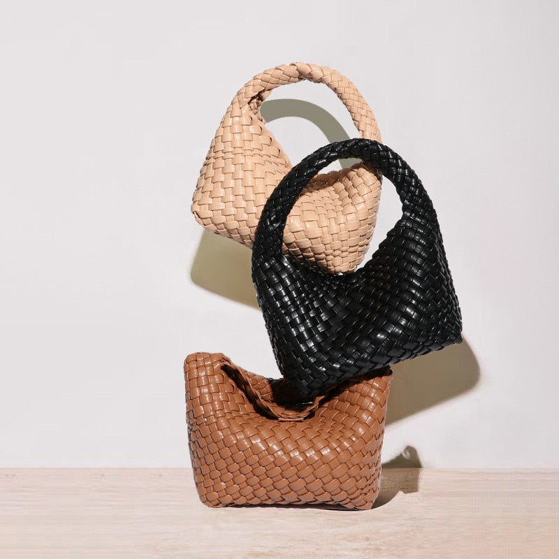 New leisure hand woven mother one shoulder bag, fashion women's handbag bag, luxury boutique leather