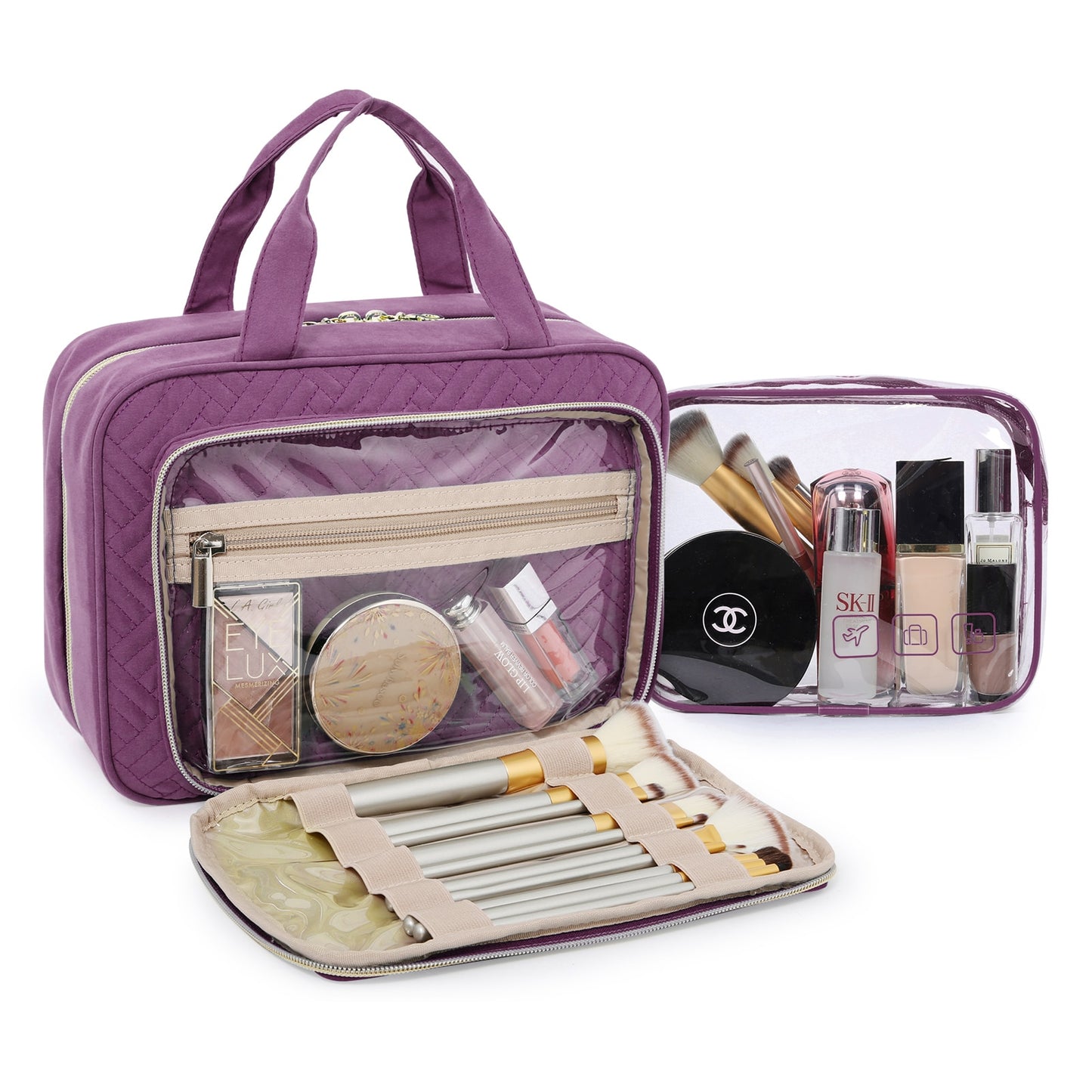 BAGSMART waterproof Travel Makeup Organizer Toiletry Bags Cosmetics|Jewellery|Makeup organiser for travel