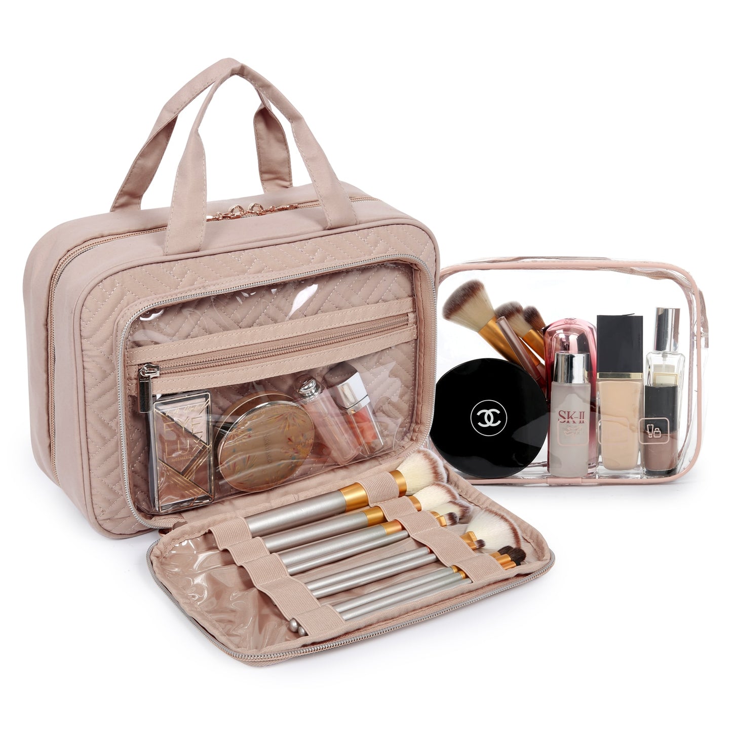 BAGSMART waterproof Travel Makeup Organizer Toiletry Bags Cosmetics|Jewellery|Makeup organiser for travel