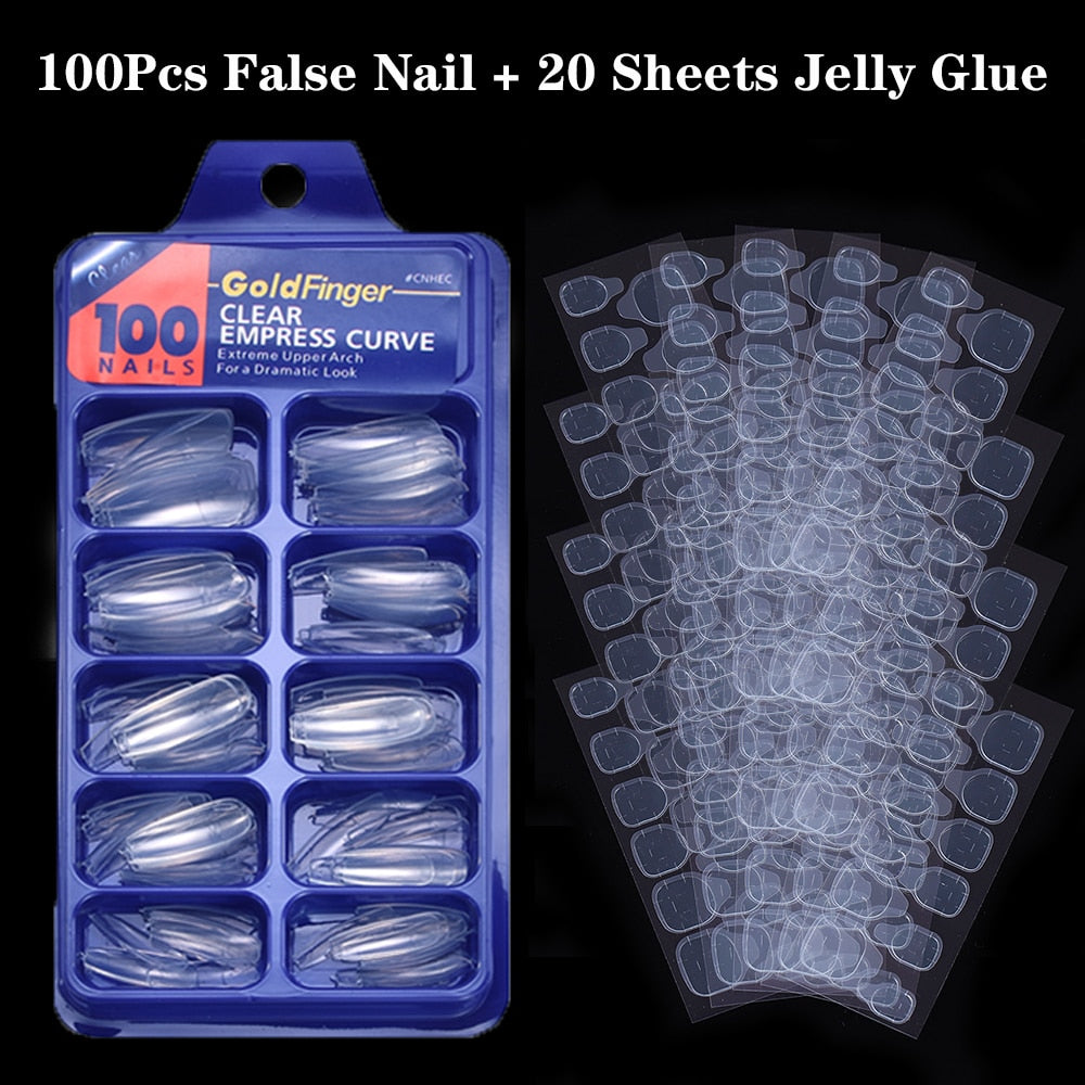 100pcs Professional Nails Long Instantly Upgrade Your Look With Long Transparent Clear Fake Nail For Home DIY Nail Salon Nail Extension