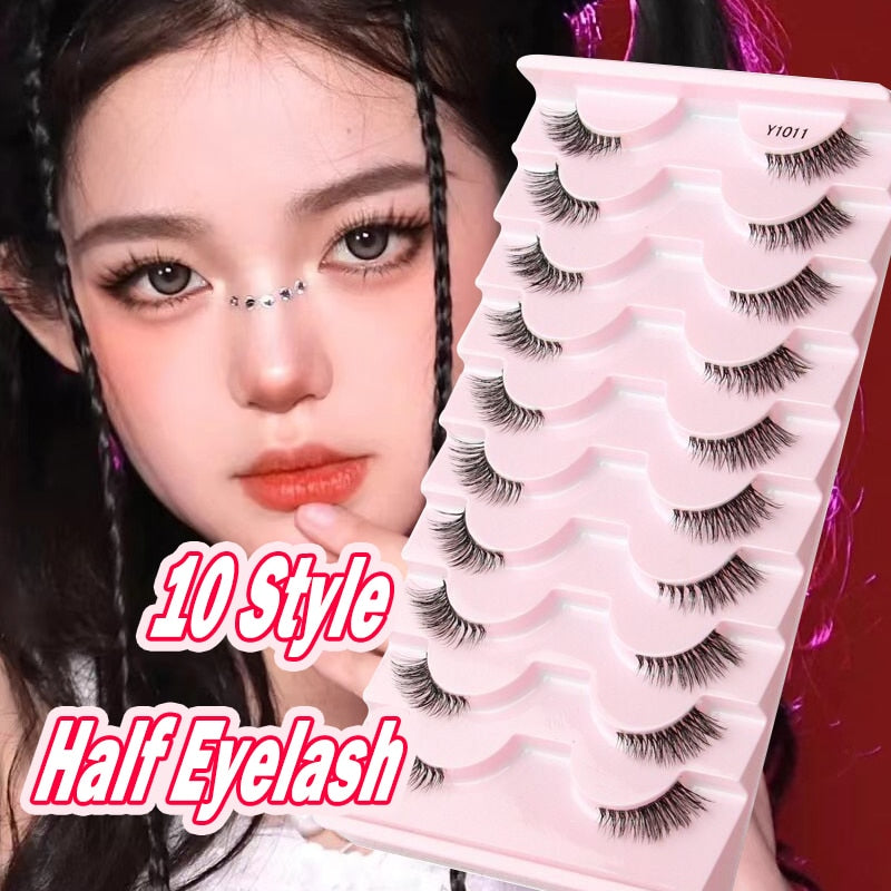 3/5/10 Pairs Half Eye Lashes 3D Cat Eye Mink Natural