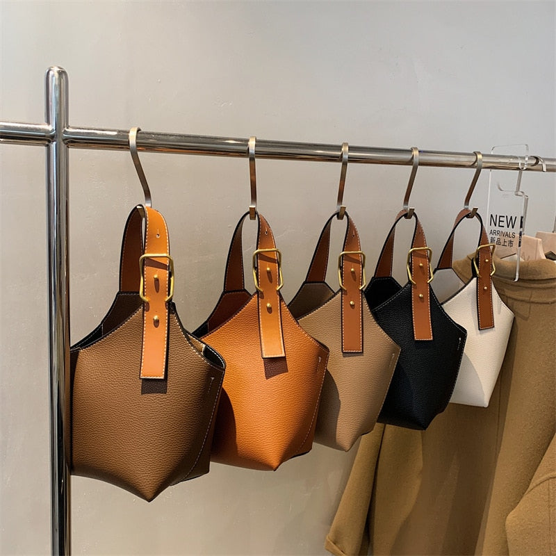 Retro Fashion Female Bags Casual Crossbody Bags Mini Handheld Bucket Bag Simple Temperament Single Shoulder Bag Female