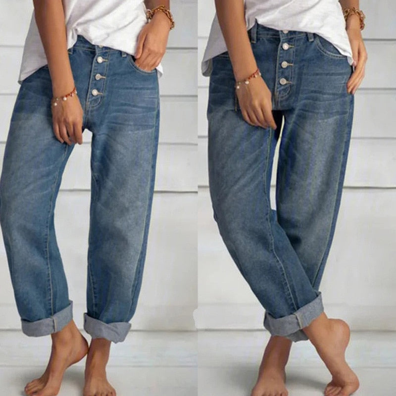 Women's Jeans 2021 High Waist Mom Wide Leg Pants New fashion vintage Blue Straight Pants Oversize Overalls Loose Ladies Pants.