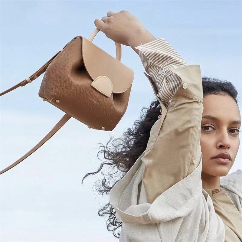 French Polene Niche Brand Trendy Light Luxury Sense of All-match Portable Messenger Bag High Quality Genuine Leather Female Bag