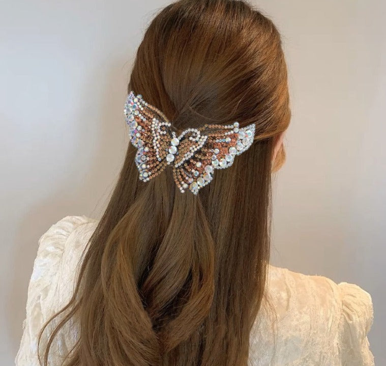 Butterfly Hair Clips Retro For Women Ponytail Hair Accessories Shinning Headwear 2023 Fashion