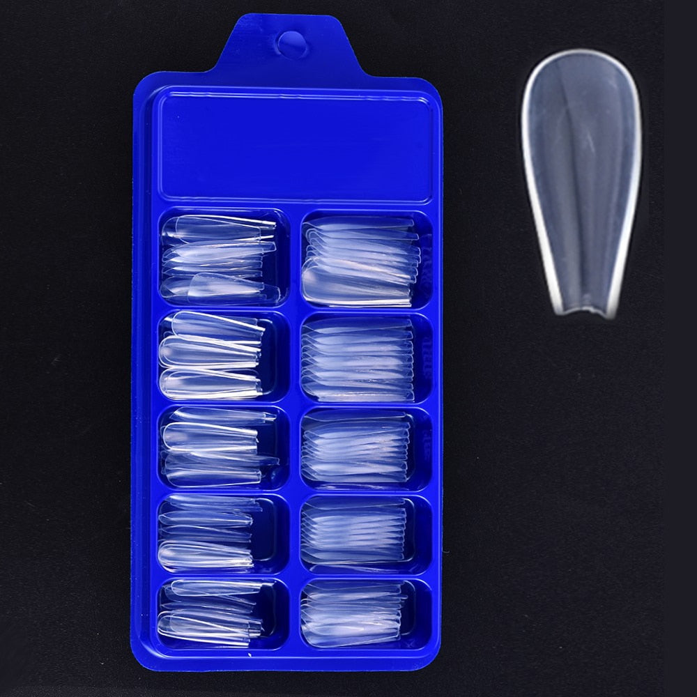 100pcs Professional Nails Long Instantly Upgrade Your Look With Long Transparent Clear Fake Nail For Home DIY Nail Salon Nail Extension