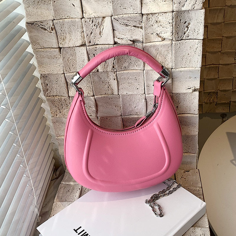 Simple Women's Shoulder Bags Crescent Chain Handbags Luxury Designer Messenger Bag of Summer Brand Female Bag Fashionable Purses