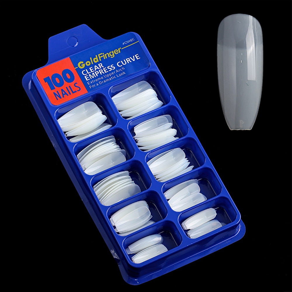 100pcs Professional Nails Long Instantly Upgrade Your Look With Long Transparent Clear Fake Nail For Home DIY Nail Salon Nail Extension