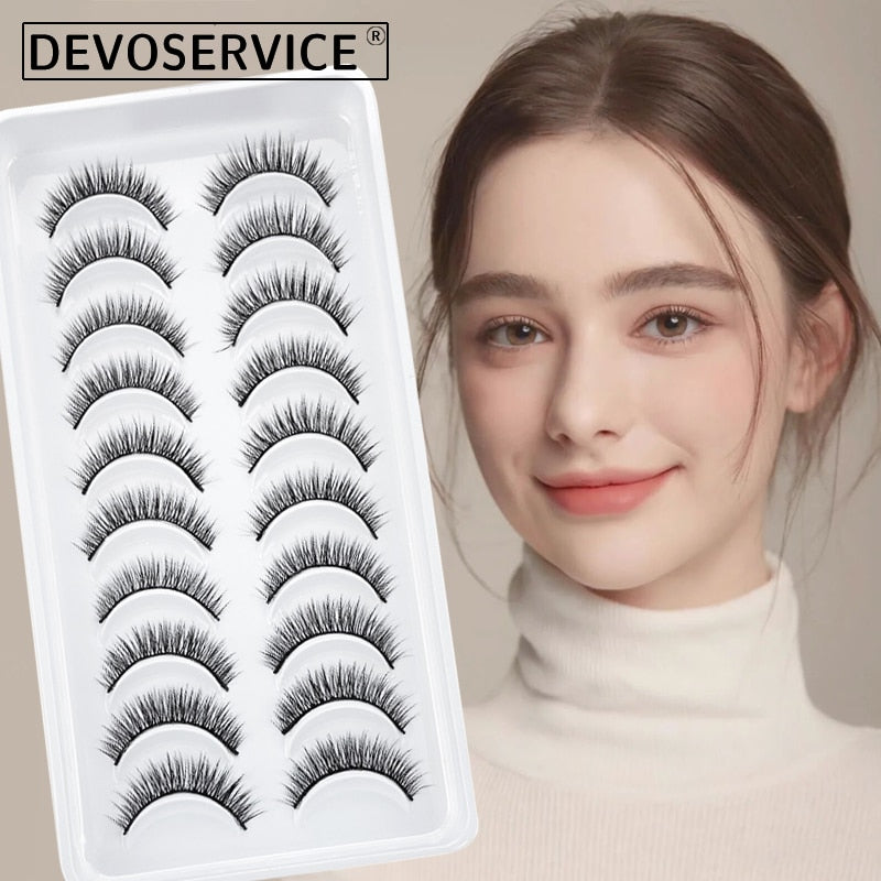 6 / 10 pairs Natural Short Eyelashes 3D Mink Lashes ExtensionsThick, Lightweight, Comfortable, Natural Look And Shape