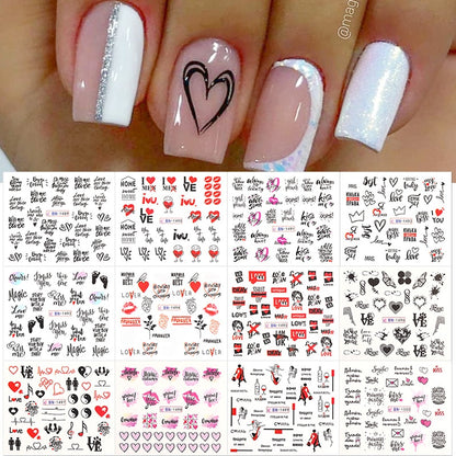 12 Styles Nail  Abstract Stickers
