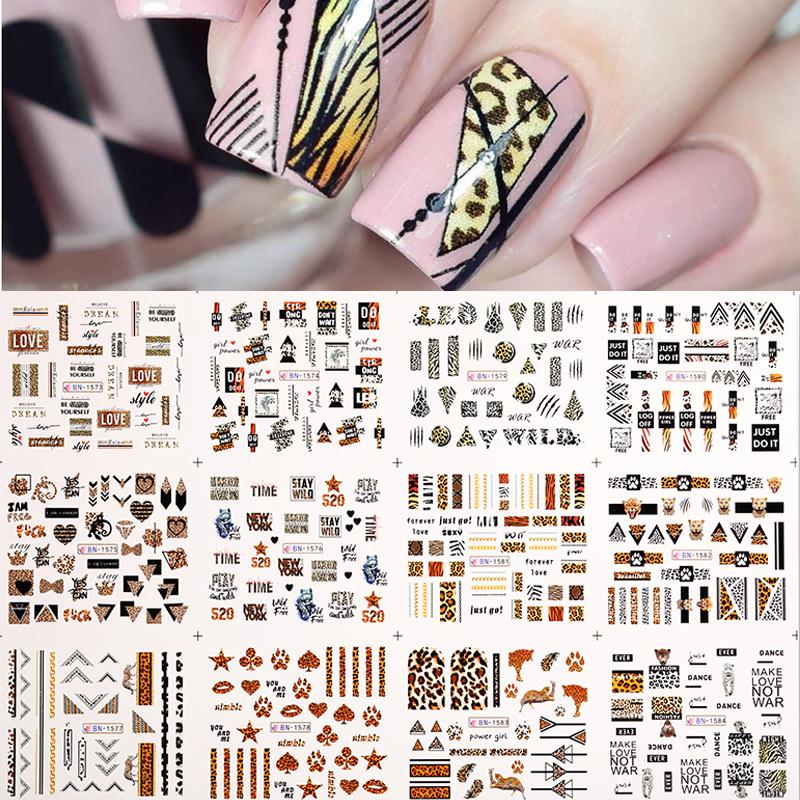 12 Styles Nail  Abstract Stickers