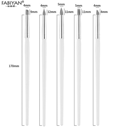 5Pcs of Silicone Manicure Tools Brush Soft Pen brushes for Nail Art