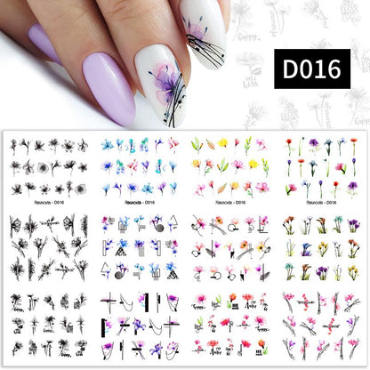 12 Styles Nail  Abstract Stickers