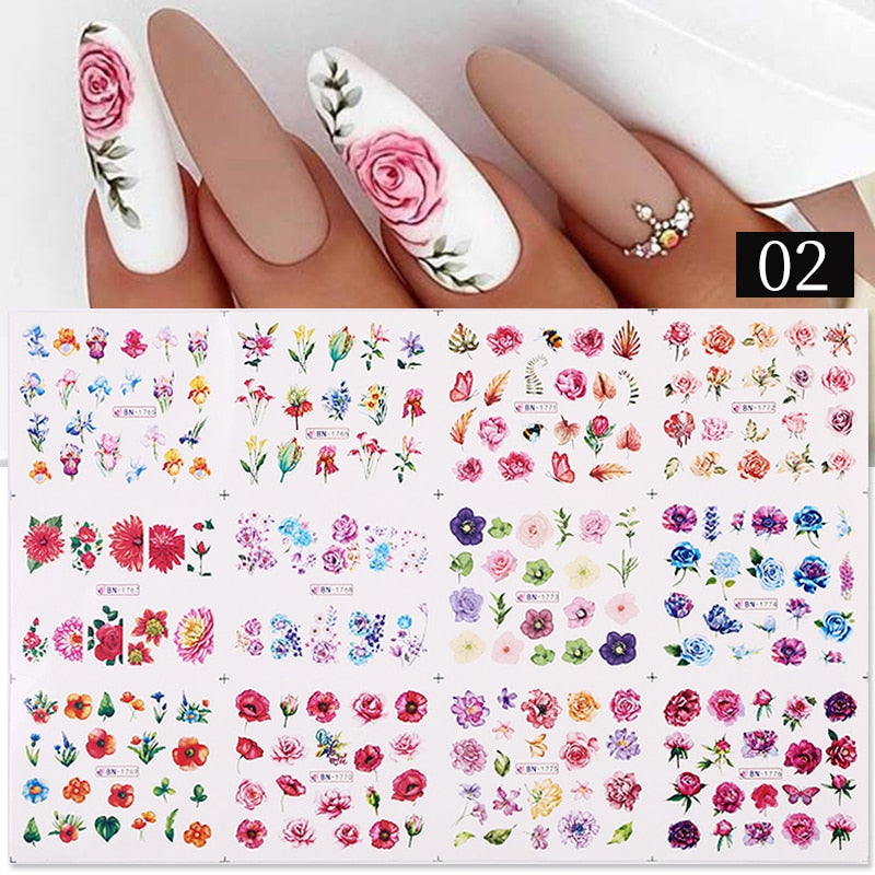 12 Styles Nail  Abstract Stickers