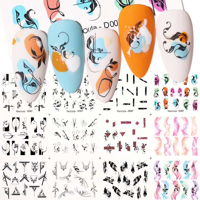12 Styles Nail  Abstract Stickers