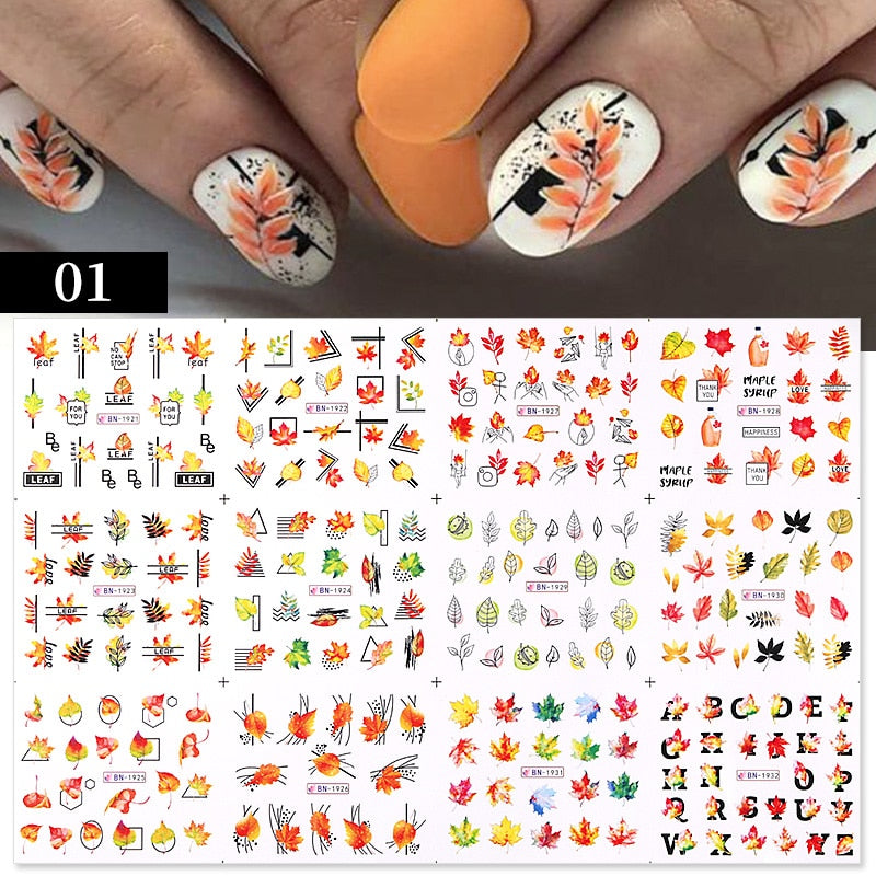 12 Styles Nail  Abstract Stickers