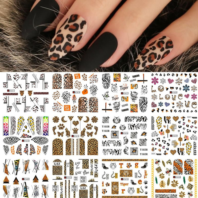 12 Styles Nail  Abstract Stickers