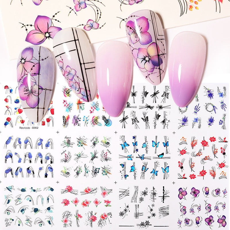 12 Styles Nail  Abstract Stickers