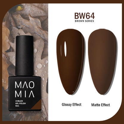 Gel Nail Polish Brown Series UV LED Semi Permanent Top Coat Base Design Manicure