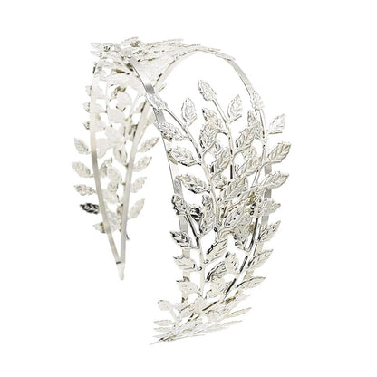 Fashion Golden Leaf Laurel Tiara Grecian Leaf Back Headwear Pearl Wedding Tiara Headband Hair Crown Bridal Hair Accessories