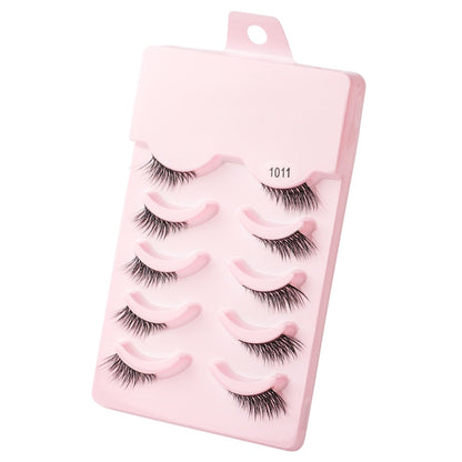 Half Lashes 3D Cat Eye Lashes Natural Look Fluffy Corner Eyelashes 3/5/10 Pairs Wispy Half False Eyelashes Faux Mink Makeup
