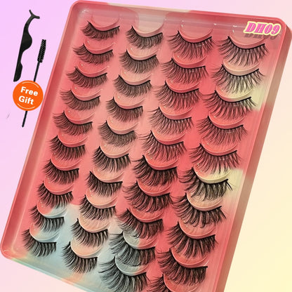 20Pairs 3D Mink Lashes Fluffy Soft  Natural Reusable Eyelash Thick, Lightweight, Comfortable, Natural Look And Shape
