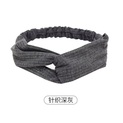 Solid Color Headband for Women Men Yoga Knitting Elastic Hair Bands Turban Makeup Hair Hoop Vintage Headwrap Accessories