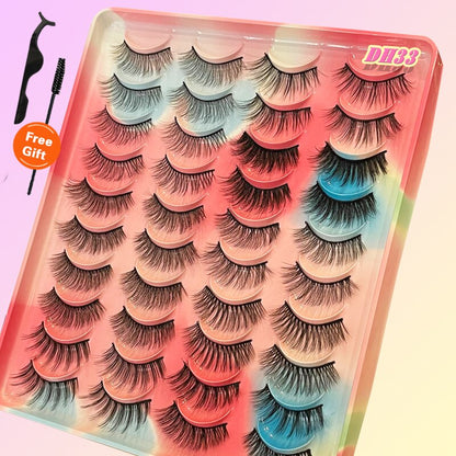 20Pairs 3D Mink Lashes Fluffy Soft  Natural Reusable Eyelash Thick, Lightweight, Comfortable, Natural Look And Shape