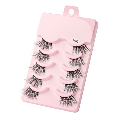 Half Lashes 3D Cat Eye Lashes Natural Look Fluffy Corner Eyelashes 3/5/10 Pairs Wispy Half False Eyelashes Faux Mink Makeup