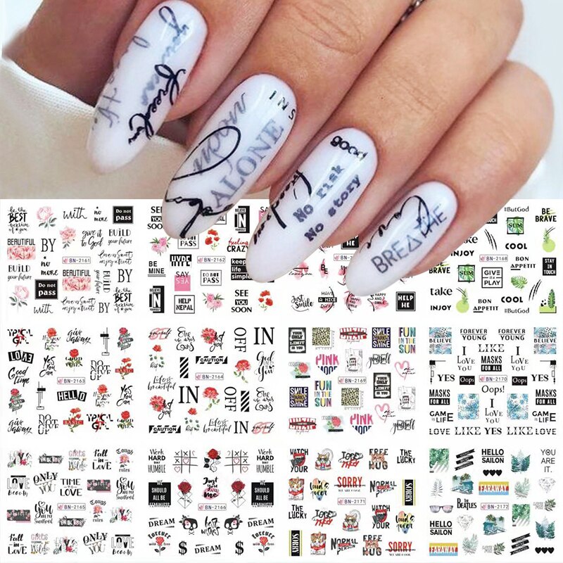 12 Styles Nail  Abstract Stickers