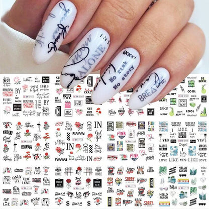 12 Styles Nail  Abstract Stickers