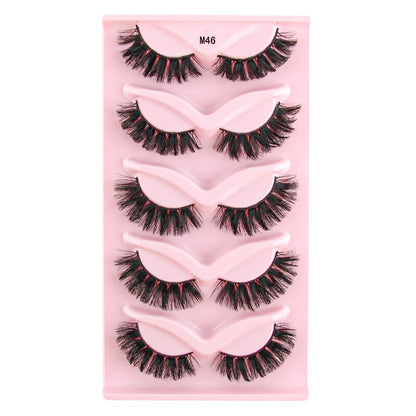 Half Lashes 3D Cat Eye Lashes Natural Look Fluffy Corner Eyelashes 3/5/10 Pairs Wispy Half False Eyelashes Faux Mink Makeup