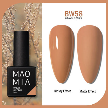 Gel Nail Polish Brown Series UV LED Semi Permanent Top Coat Base Design Manicure