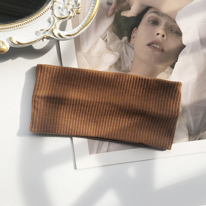 Solid Color Headband for Women Men Yoga Knitting Elastic Hair Bands Turban Makeup Hair Hoop Vintage Headwrap Accessories