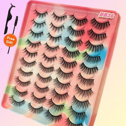 20Pairs 3D Mink Lashes Fluffy Soft  Natural Reusable Eyelash Thick, Lightweight, Comfortable, Natural Look And Shape