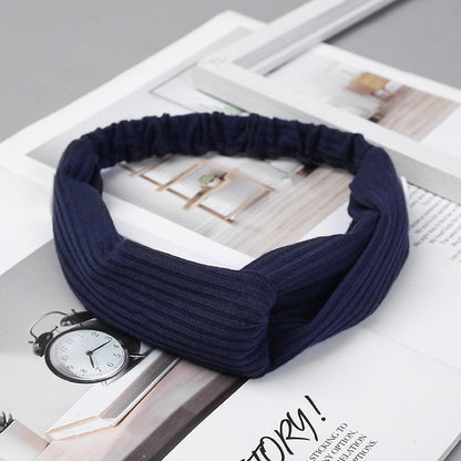 Solid Color Headband for Women Men Yoga Knitting Elastic Hair Bands Turban Makeup Hair Hoop Vintage Headwrap Accessories