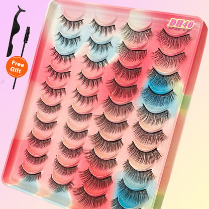20Pairs 3D Mink Lashes Fluffy Soft  Natural Reusable Eyelash Thick, Lightweight, Comfortable, Natural Look And Shape