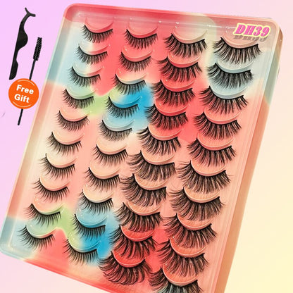 20Pairs 3D Mink Lashes Fluffy Soft  Natural Reusable Eyelash Thick, Lightweight, Comfortable, Natural Look And Shape