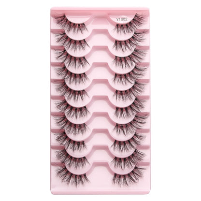 Half Lashes 3D Cat Eye Lashes Natural Look Fluffy Corner Eyelashes 3/5/10 Pairs Wispy Half False Eyelashes Faux Mink Makeup