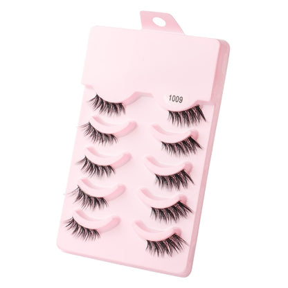 Half Lashes 3D Cat Eye Lashes Natural Look Fluffy Corner Eyelashes 3/5/10 Pairs Wispy Half False Eyelashes Faux Mink Makeup