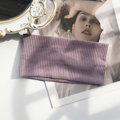 Solid Color Headband for Women Men Yoga Knitting Elastic Hair Bands Turban Makeup Hair Hoop Vintage Headwrap Accessories