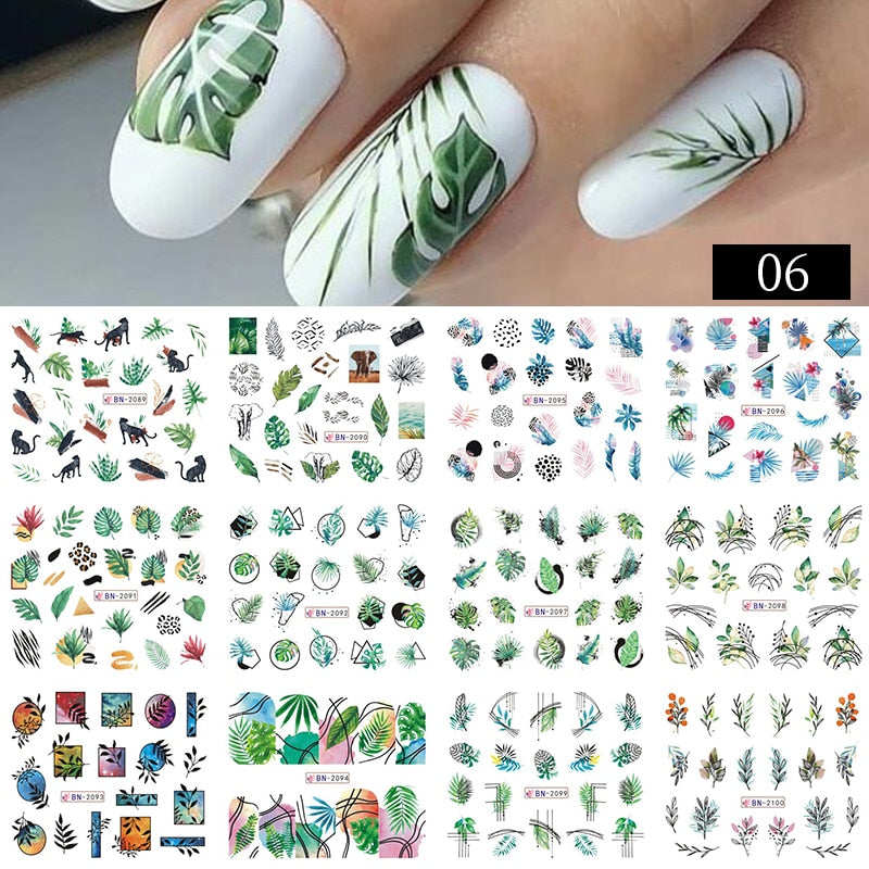 12 Styles Nail  Abstract Stickers