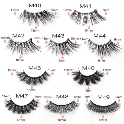 Half Lashes 3D Cat Eye Lashes Natural Look Fluffy Corner Eyelashes 3/5/10 Pairs Wispy Half False Eyelashes Faux Mink Makeup